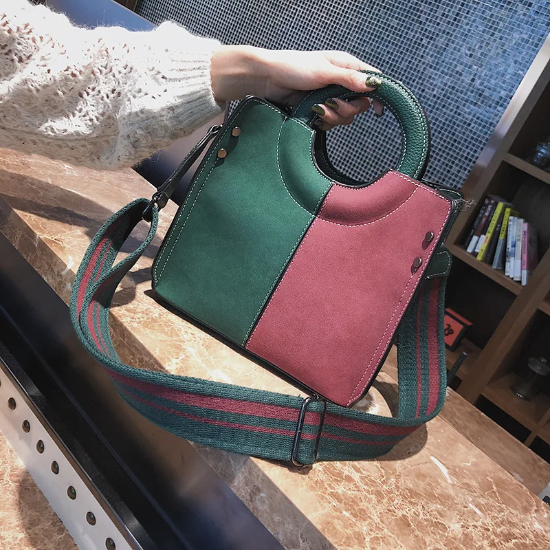 

2019 new JIULIN high-quality single shoulder slung Europe and America wide shoulder strap scrub handbag women bag