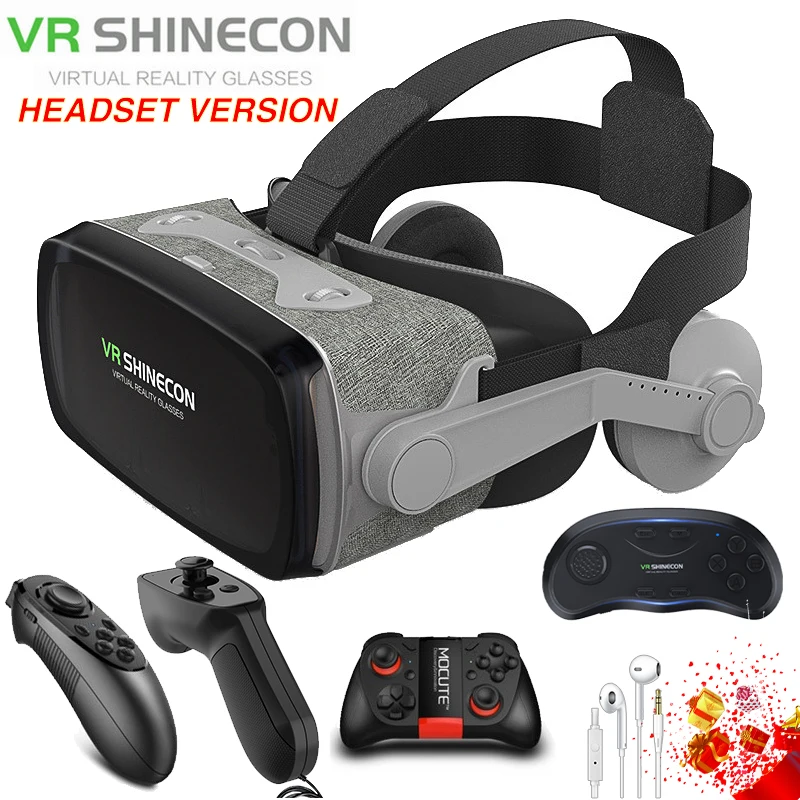 3D очки виртуальной реальности Shinecon 9 0 с геймпадом Casque 3 D гарнитура шлем коробка