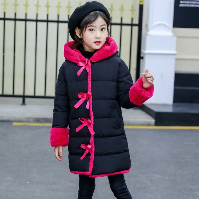 Girls Winter Imitation Fur Coat jackets Children Warm parka Children Baby Clothes Kids Thicken Plus Velvet clothing-30 - Цвет: Черный