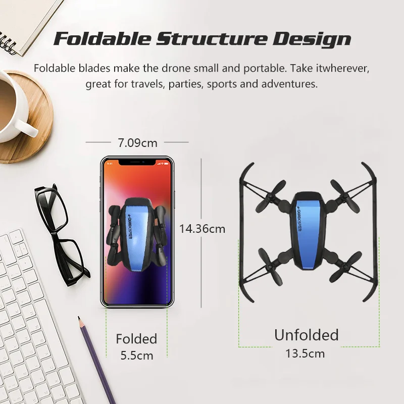 Global Drone GW125 Pocket Drones for Kids Altitude Hold RC Helicopter Mini Drone Wifi FPV Dron Juguetes Quadrocopter VS E58 S9W