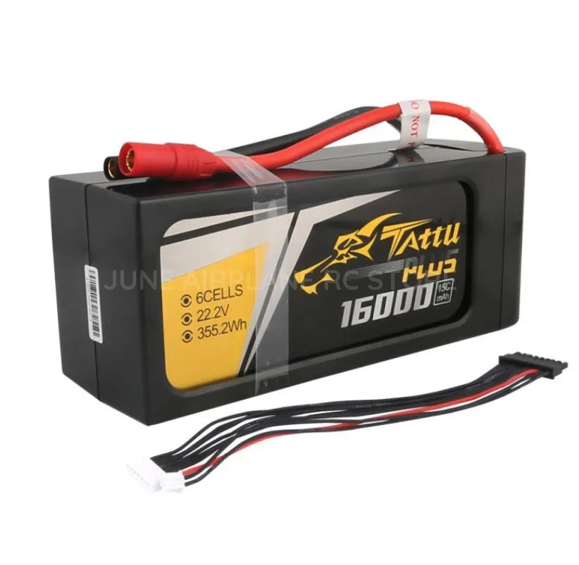 TATTU Plus 10000mAh 12000mAh 16000mAh 22000mAh 22,2 V 15C 6S1P Lipo умная батарея БПЛА летная батарея