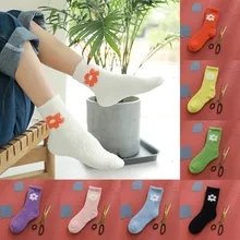 Модные домашние мягкие Носки-тапочки для женщин и девочек Теплые Носки для сна с цветочным рисунком смешные Носки Харадзюку для женщин и мужчин унисекс Носки