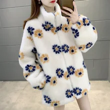 Simple and Thick Faux Fur Coat Teddy Wool Female 2021 Elegant Zipper High Quality Luxury Jacket Winter Warm Kpop Clothes Women