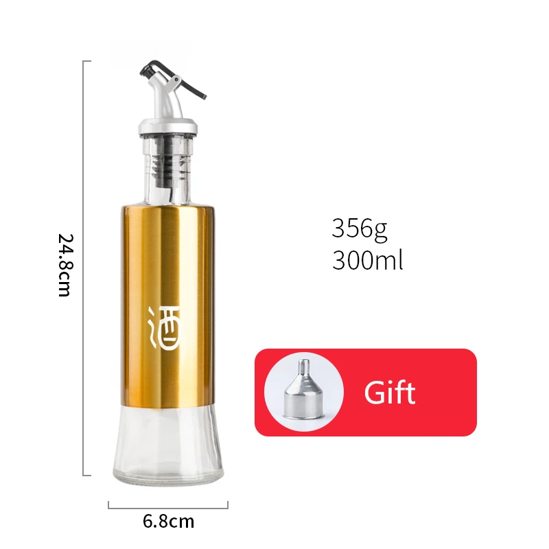 200/300ML Pro Cooking Seasoning Bottle Dispenser Sauce Bottle Kitchen Storage Bottles for Oil and Vinegar Olive bottle Container - Цвет: 11