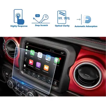 

LFOTPP For Wrangler JL Uconnect 2018 2019 Car Navigation Display Tempered Glass Screen Protector Auto Interior Protect Sticker