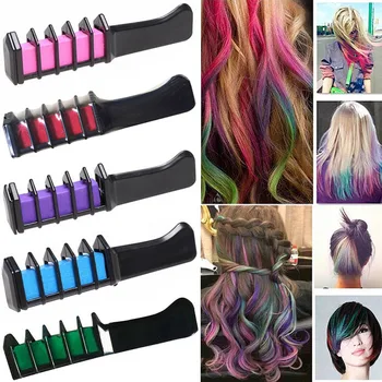 

HOT 5 Colors Hair Dye brush Hair Care Temporary Hair Dye Combs Semi Permanent Hair Multicolor Chalk Powder With Comb