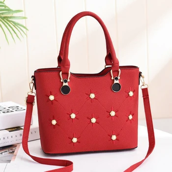 

2020 Fashion Flower Pattern Women Sac A Main High Quality Leather Lady Purse Shoulder Bag Casual Female Crossbody Messenger Bag