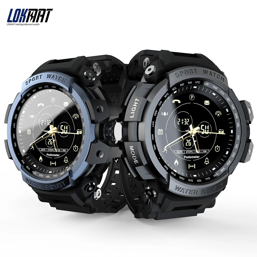 LOKMAT MK28 akıllı saat erkekler 1.14 inç ekran Bluetooth 4.0 su geçirmez  dijital saat uzun bekleme süresi pedometre spor Smartwatch - AliExpress