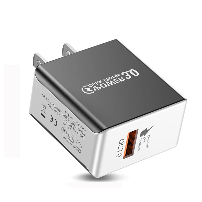 1 Port Black USLION Быстрая зарядка 3,0 USB зарядное устройство для телефона Samsung S8 S9 Xiaomi mi 8 Huawei быстрая настенная Зарядка для iPhone 6 7 8 X XS Max iPad - Тип штекера: 1 Port Black