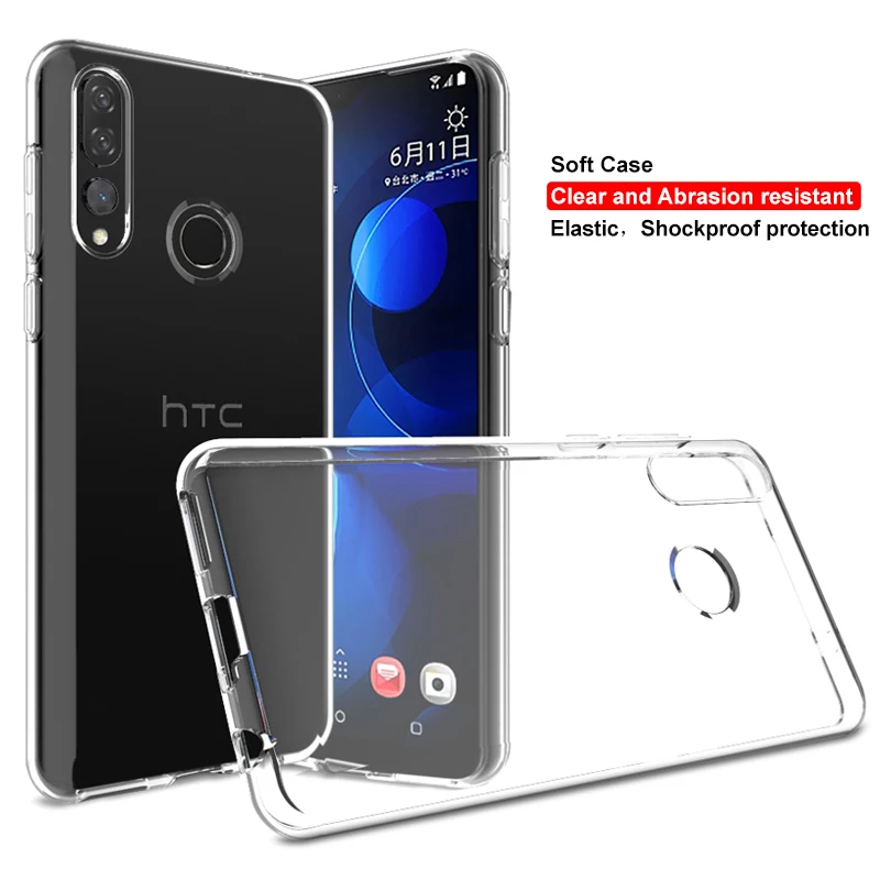 Роскошные Силиконовые чехлы для телефонов HTC Desire 19 + Plus мягкий ТПУ 360 Защитный