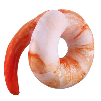 

40Cm Creative Plush Peeled Prawns Plush Toys U Neck Pillow Shrimp Cushion Kids Toys 3D Shrimp U Shape Creative Throw Pillow Plus
