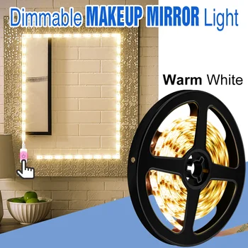 

USB Hollywood Makeup Light LED 5V Dressing Table Dimmable Vanity Mirror Lamps LED Touch Switch Flexible Light 0.5 1 2 3 4 5 M