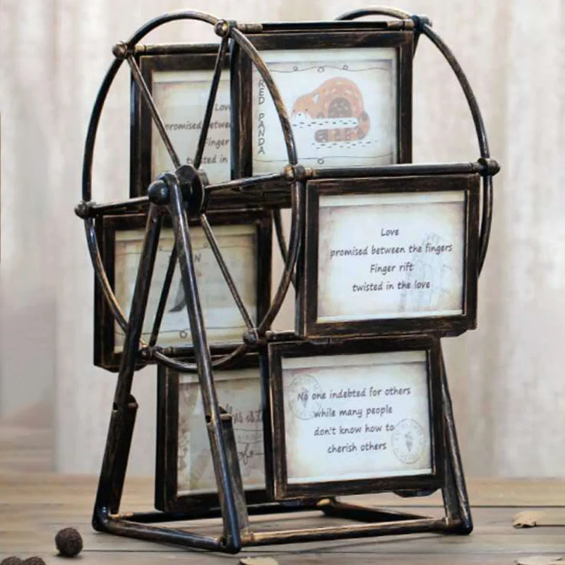 European Windmill Photo Frame Wedding Family Photograph Frame 5Inch Ferris Wheel Combination Home Decor Accessories