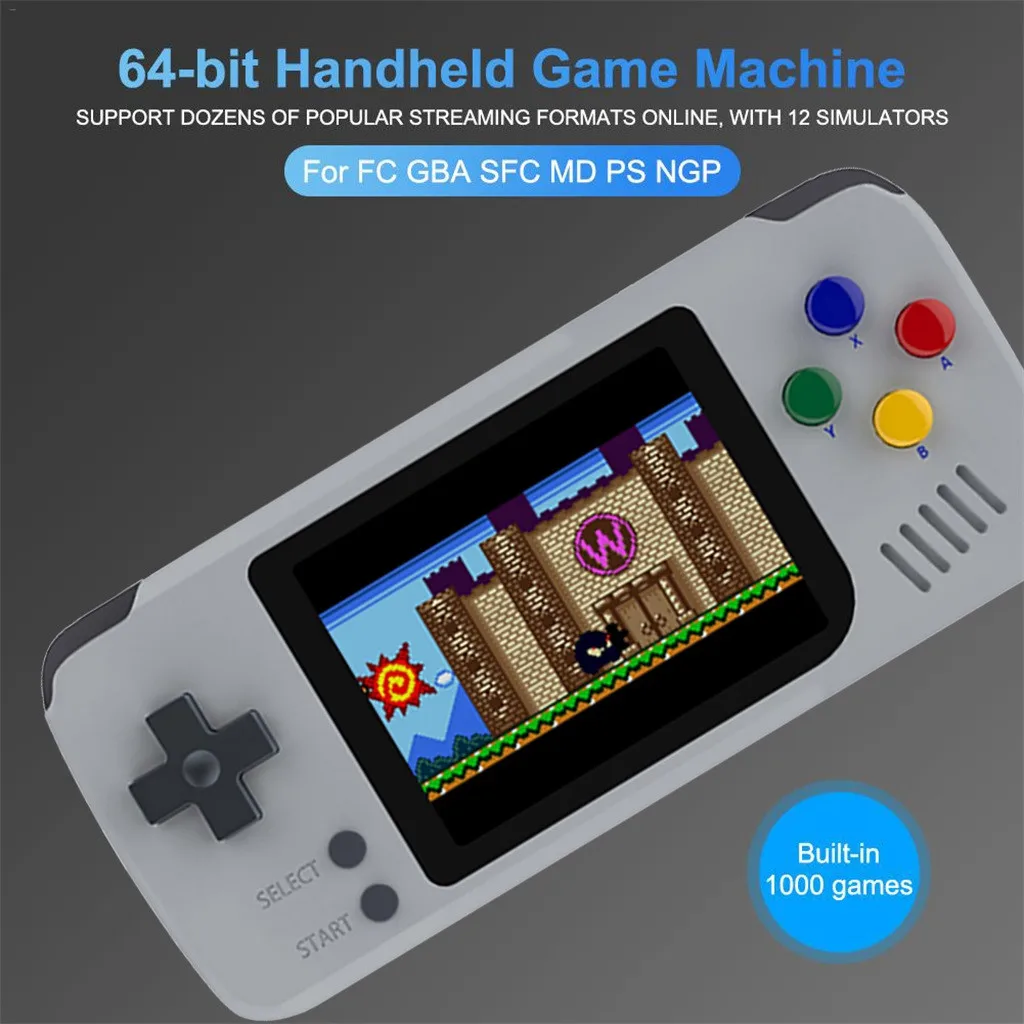 Игровой консоли 64 бит с открытым исходным кодом портативный мини игровой автомат геймпад Consola для GBA/SF/MD/FC/PS ретро-игр Juegos подарок