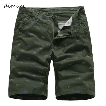 

DIMUSI Summer Men's Cargo Shorts Casual Male Cotton Knee Length Shorts Male Breathable Fitness Sports Joggers Board Shorts
