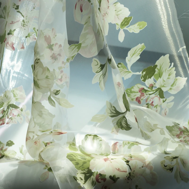 50cm*140cm Pink Floral Burn-out Organza Fabric Sewing Wedding Fashion Dress Cloth Ball Material | Дом и сад