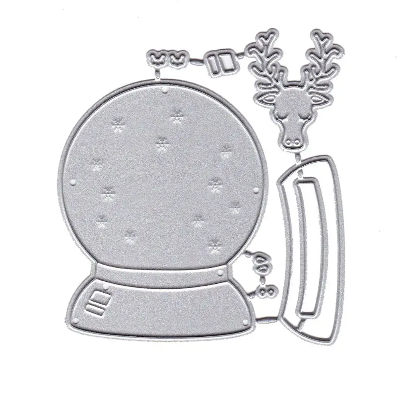 

Deer Snowflake Crystal Ball Metal Cutting Dies Stencil DIY Scrapbooking Album Stamp Paper