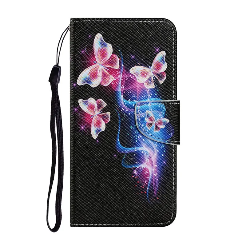 Case on For Samsung Galaxy S 20 S20 FE Note20 S21 Ultra S10 Plus S10e Leather Flip Stand Phone Cover Cute Butterfly Flower Capa kawaii phone case samsung Cases For Samsung