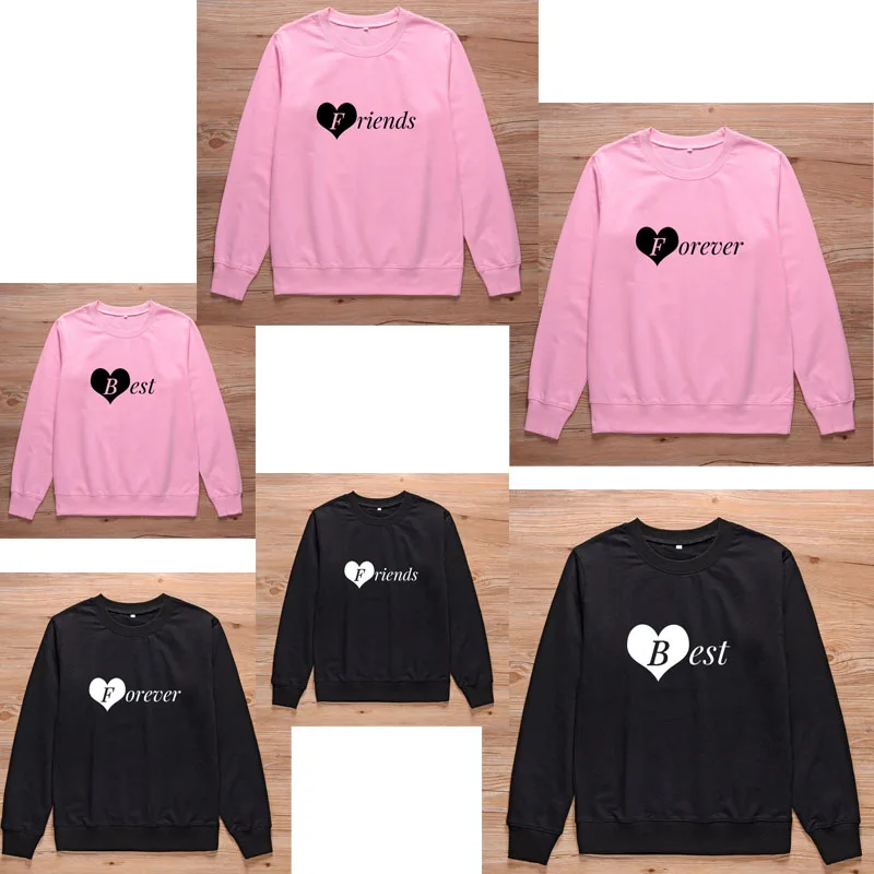 

ONSEME Best Frieds Forever Print Harajuku Sweatshirt Women 80s 90s Grunge Sweatshirt Best Friends Matching BFF Friend Tops S-31