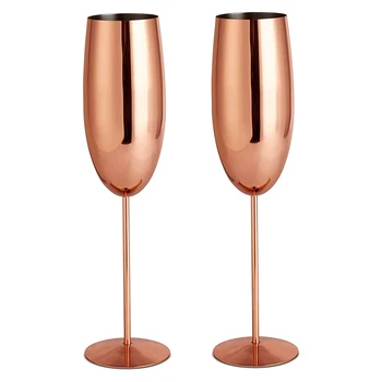 

New 2 Pack Champagne Flutes Shatterproof Stainless Steel 200ML Champagne Glasses Wine Glass