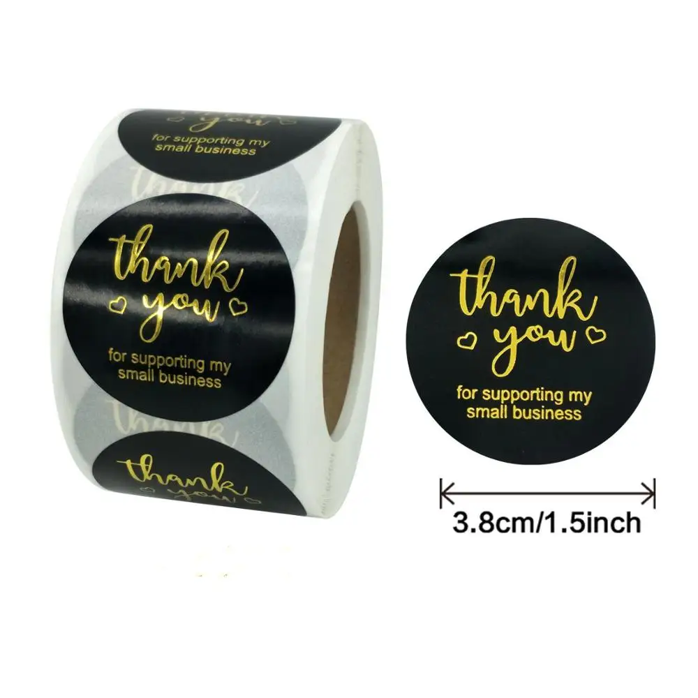

Gold Foil Thank You Stickers for seal labels 1.5 inch gift Packaging Stickers Birthday Party Offer Stationery Sticker