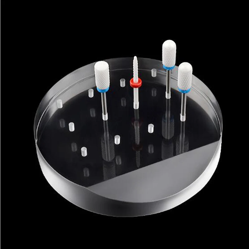 

Nail Art Tools Transparent Acrylic Display Stand Nail Drill Storage Plate Grinding Head Display Base Nail Drill Bits 12 Holes