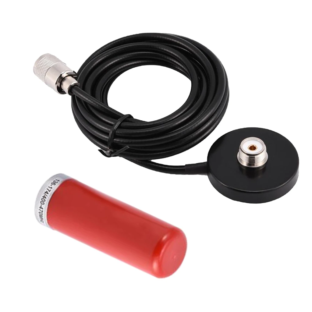 Dual Band VHF UHF Ham Mobile Radio Antenna PL259 with Magnetic Base