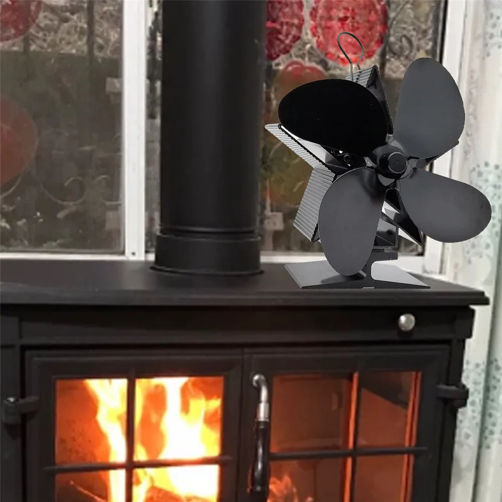 4 т лопасти вентилятор для камина вентилятор для печи, работающий от тепловой энергии Komin бревна деревянная горелка экологичный тихий вентилятор для дома эффективное распределение тепла