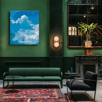 

Blue ocean view illustration picture DIY colorings pictures by numbers with colors drawing painting by numbers framed Home