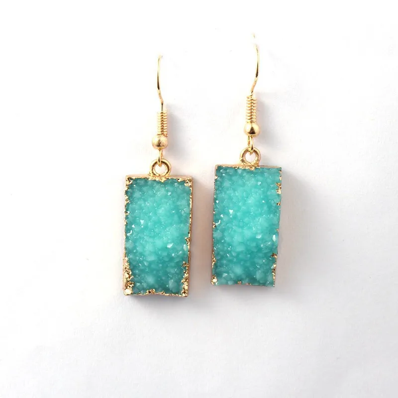 Bijoux Geometric Wedding Druzy Resin Earrings Drop Earrings For Women Jewelry Statement Pendientes Mujer Moda 2019 Ohrringe (5)