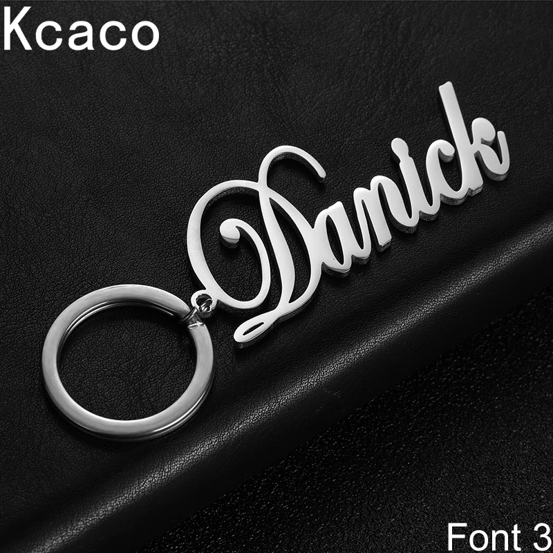 Custom Stainless Steel Name Keychains 2 Styles Personalized Big Size