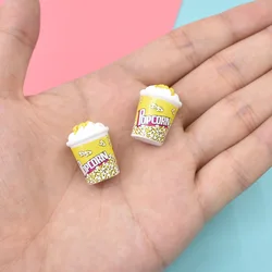 Mini Cubo de palomitas de maíz para decoración de casa de muñecas, juguetes de cocina para niños, 2 piezas a escala 1/12