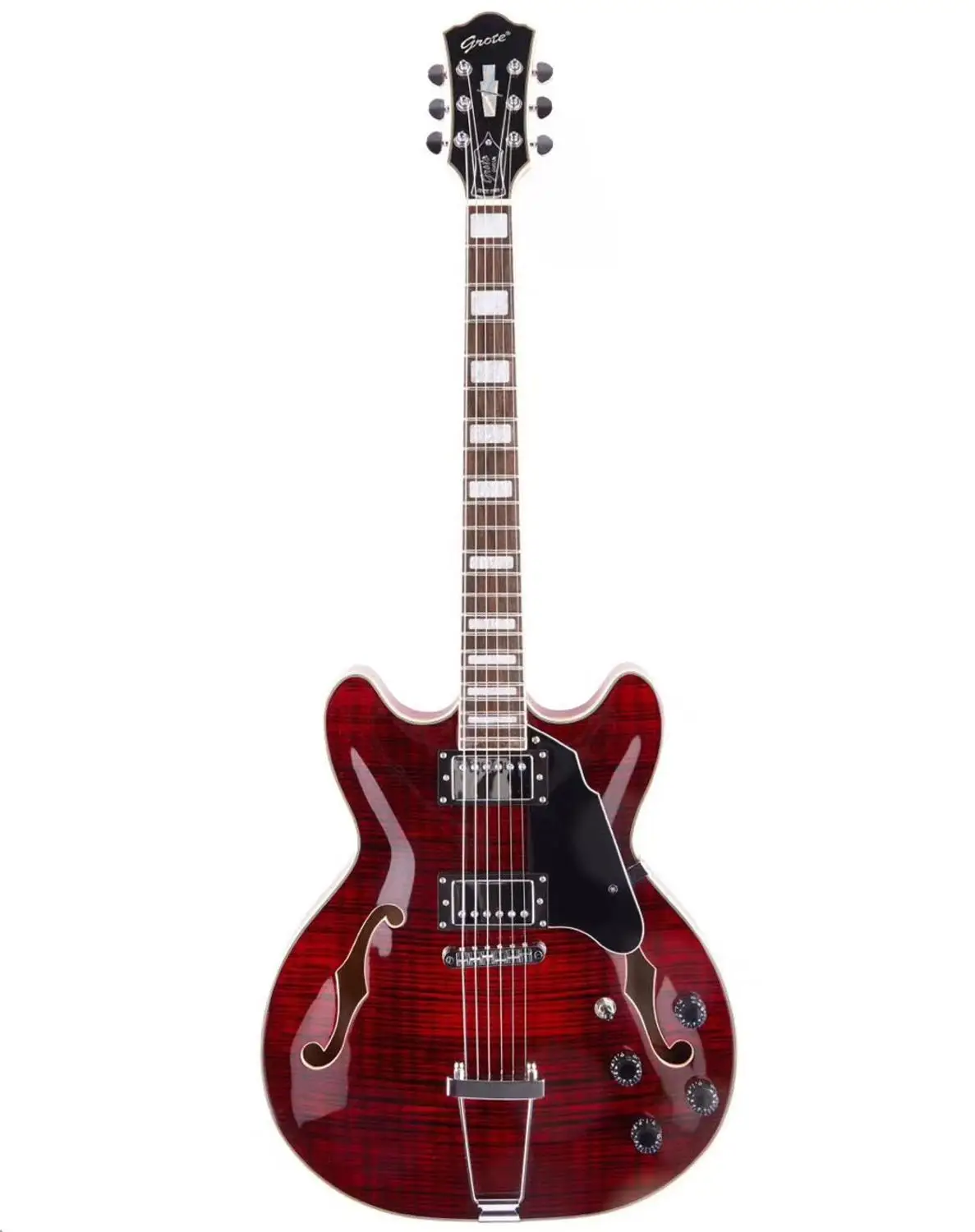 High Quality Jazz Hollow Body F Hole Electric Guitar with Flame Maple Top | Спорт и развлечения