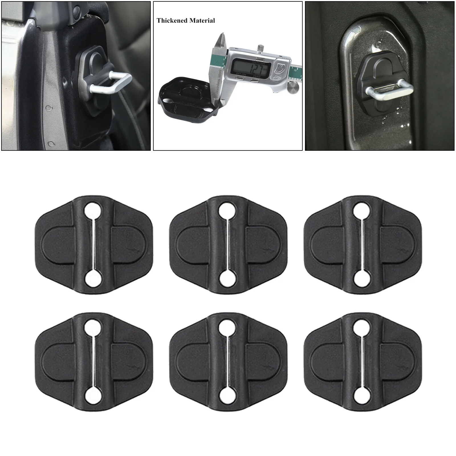 6PCS Plastic Door Lock Cover for Jeep Wrangler JL JLU -2021 for Jeep Gladiator JT 2020 2021 Door Lock Covers Protection Trim