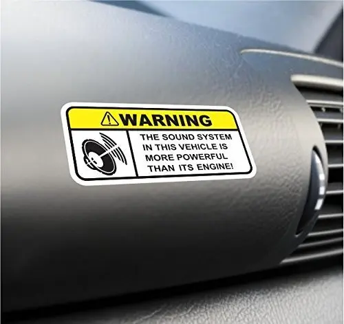 

For (2X) Funny Sound System Warning Sticker Set Vinyl Decal For Car Subwoofer Woofer