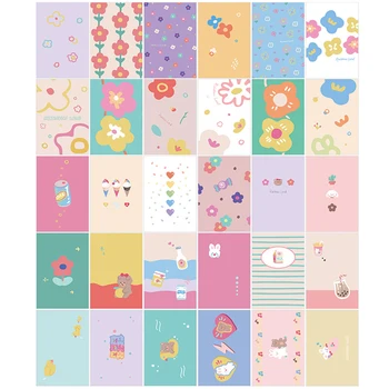 

30PCS / Box Rainbow Realm Series Postcard DIY Scrapbook Album Creative Gift Message Greeting Card Greeting Card