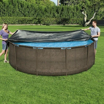 

305cm Anti Dust Above Ground Easy Install Swimming Pool Cover Home Round Waterproof PVC Villa UV Protection Wear Resistant