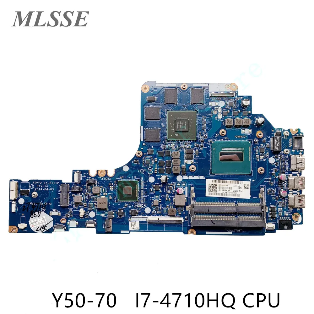 For Lenovo Ideapad Y50-70 Laptop Motherboard ZIVY2 LA-B111P SR1PX I7-4710HQ HM87 860M 2GB 5B20G57047 100% Tested Fast Ship | Компьютеры и
