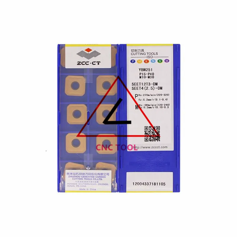 

SEET12T3-DM YBM251 10pcs Original CHINA ZCCCT Milling inserts cutting tools