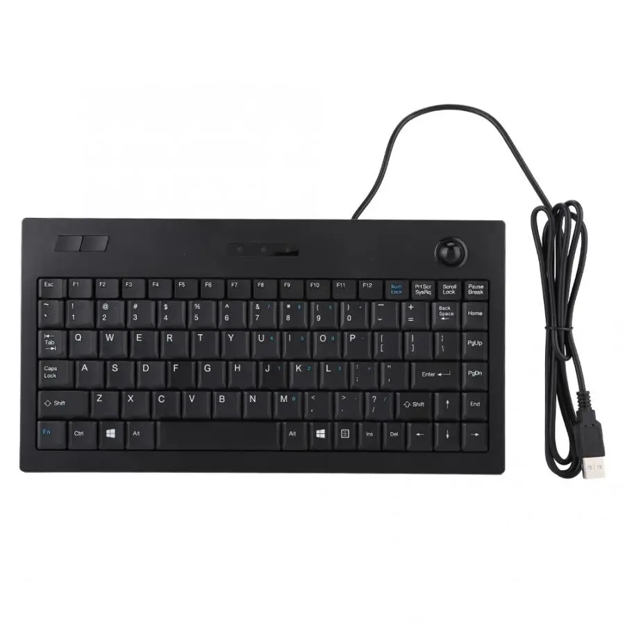 

88 Keys Trackball Keyboard MC-9712 Ultra-thin Mini Wired Keyboard USB Industrial Silent Business Keyboard for Office and Gaming