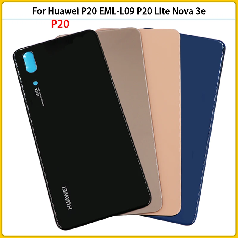 10 шт. Новинка P20 Lite задний корпус для Huawei EML L09 L29 P20Lite Nova 3e Стеклянная Крышка