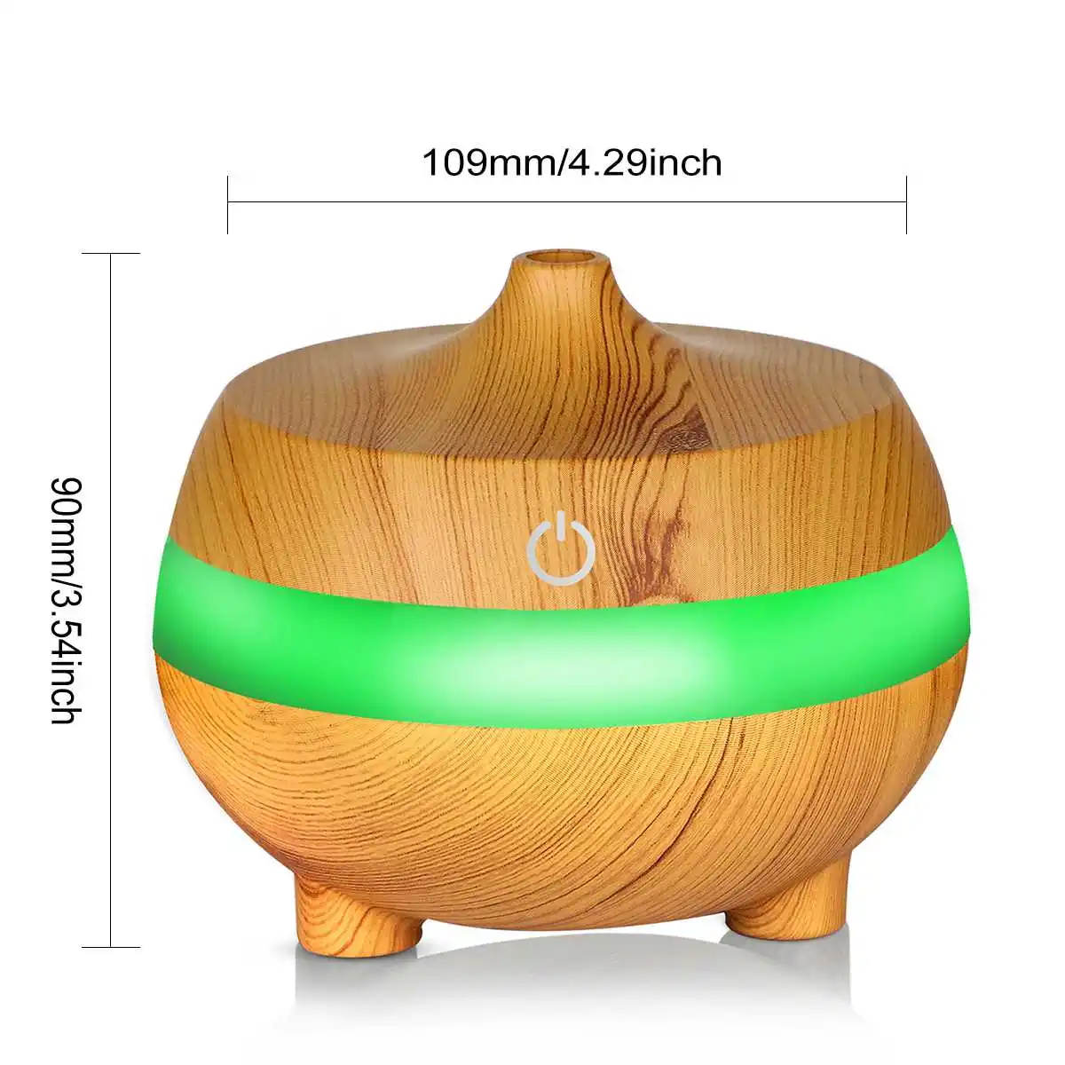 Mini Wood Grain 300ml Ultrasonic Air Humidifier USB Car Essential Oil Diffuser With 7 Changing Led Lights For Home Office