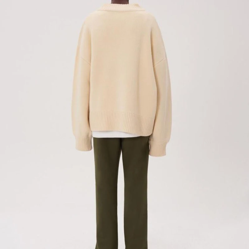 Шикарный цветной вязаный свитер с вышивкой, унисекс, осень, брендовый пуловер с буквенным принтом, верхняя уличная свободная теплая вязаная одежда