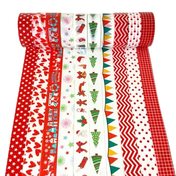

10 Pcs/Set Merry Christmas Washi Tape Cute Stripe Grid Masking Tape Decorative Adhesive Tape Sticker Scrapbook Diary Stationery