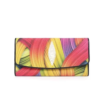 

bags for women 2019 luxury designer elegant Genuine stingray skin women's long purse Ladies fashion handbag women wallets
