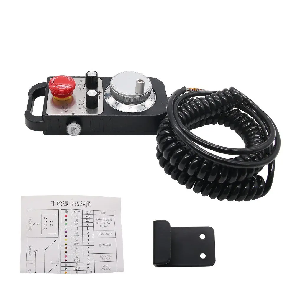 

DANIU 6-axis CNC MPG Pendant Handwheel with Emergency Stop Switch Manual Pulse Generator for CNC Machine Durable