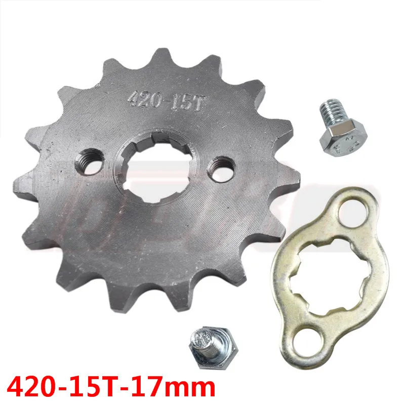 TDPRO 420 17 мм Cog 14 T/15 T/16 T/17 T передняя Звездочка двигателя подходит для мотоцикла ATV Gokart 50cc 70cc 90cc 110c 125cc питбайк