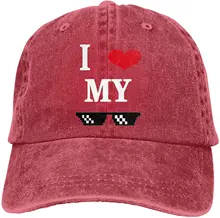 

I Love My Glasses Sports Denim Cap Adjustable Unisex Plain Baseball Cowboy Snapback Hat