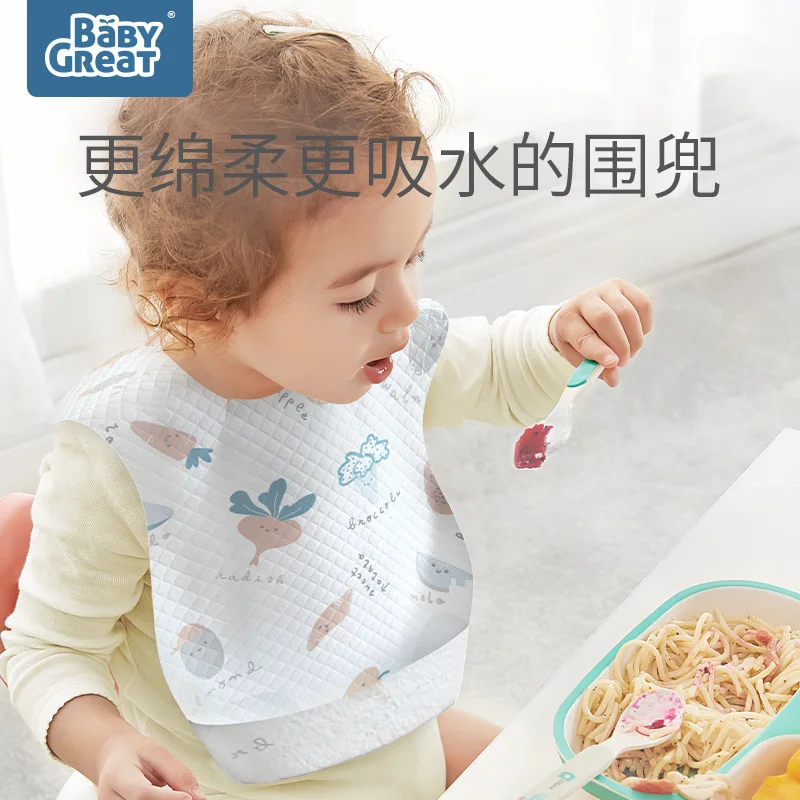 

Babygreat Disposable Bib Infant Eating Bibs Portable Bib Waterproof Pinny