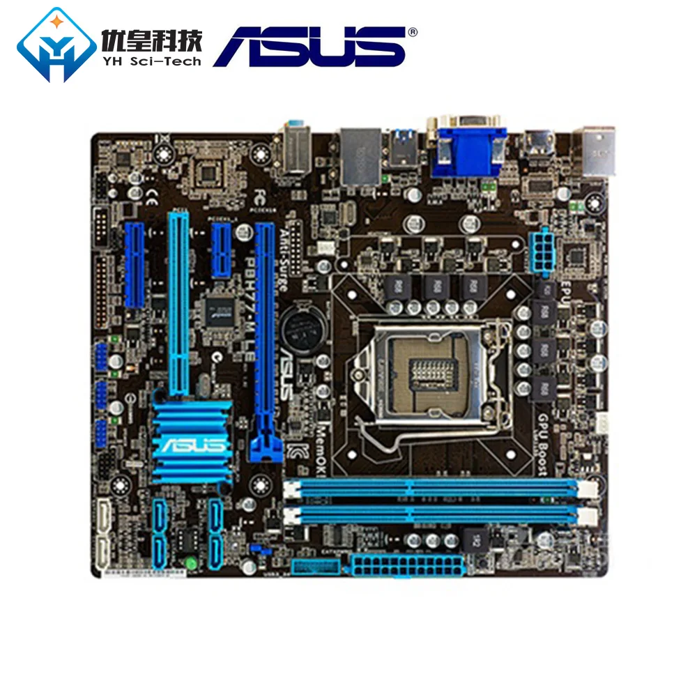 Asus P8H77-M LE Intel h77 Оригинальное используемое настольное гнездо для материнской платы LGA 1155 Core i7/i5/i3Celeron/Pentium DDR3 16G uATX